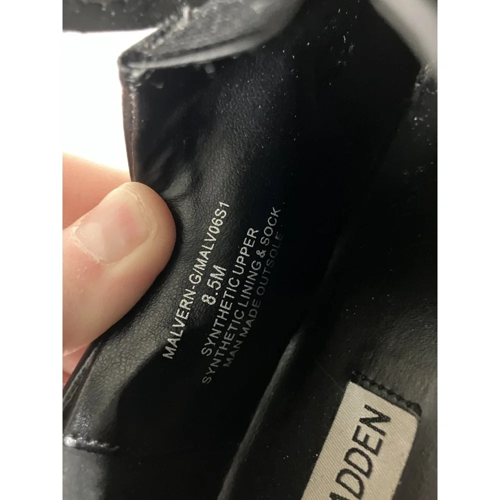 Steve Madden Lando Leather Chunky Loafer Women's 8.5 Black Platform Horsebit - Picture 6 of 7